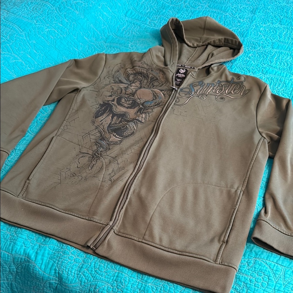 Olive Green Sinister Men's Hoodie
